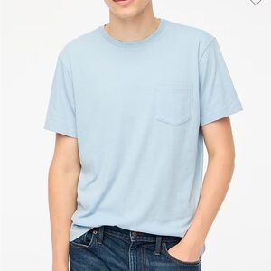 J crew Danube blue Cotton-blend washed jersey pocket tee